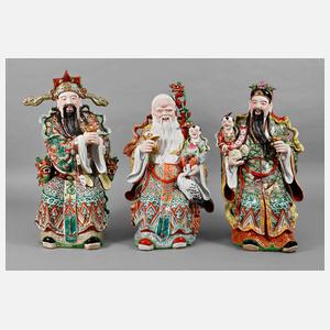 Große Porzellanfiguren Sanxing