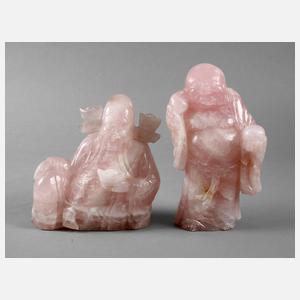 Paar figürliche Steinschnitzereien