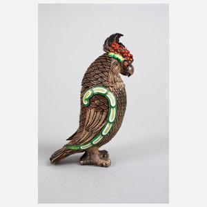 Papageienplastik Silber