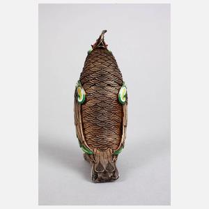 Papageienplastik Silber