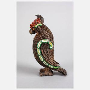 Papageienplastik Silber