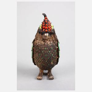 Papageienplastik Silber