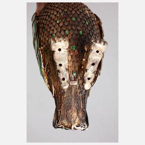 Papageienplastik Silber