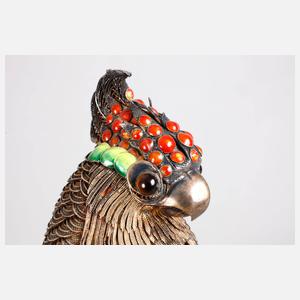 Papageienplastik Silber