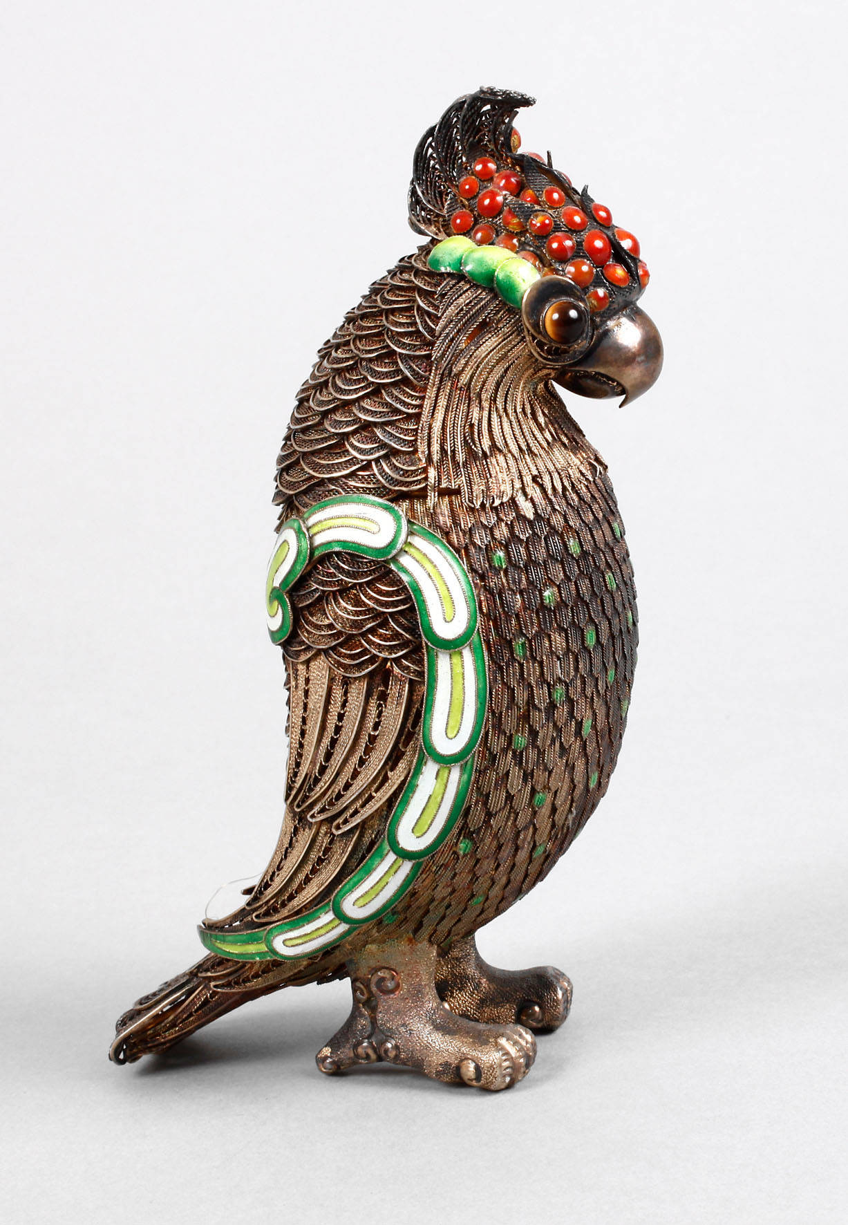 Papageienplastik Silber