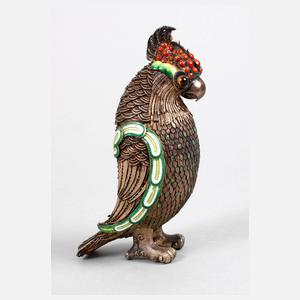 Papageienplastik Silber