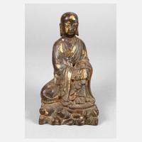 Bronzeplastik sitzender Luohan111