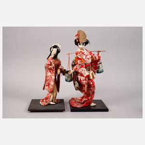 Konvolut japanischer Geisha-Puppen