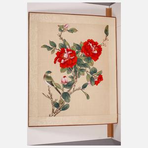 Zwei Seidenmalereien