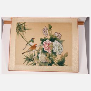 Zwei Seidenmalereien