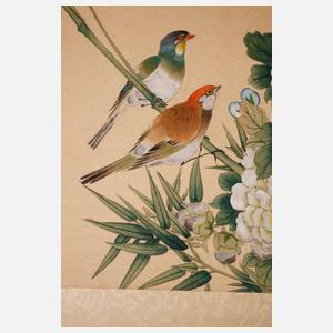 Zwei Seidenmalereien