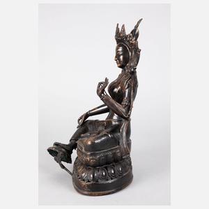 Bronzeplastik Grüne Tara