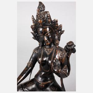 Bronzeplastik Grüne Tara