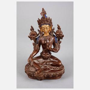 Bronzeplastik Grüne Tara