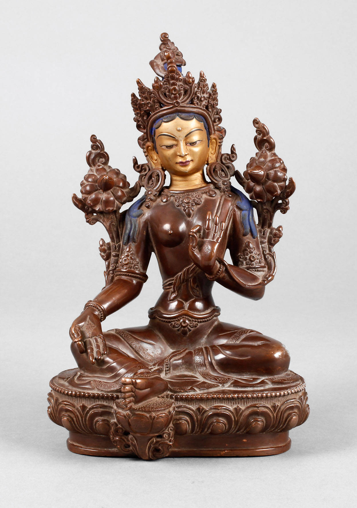 Bronzeplastik Grüne Tara