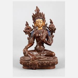 Bronzeplastik Grüne Tara