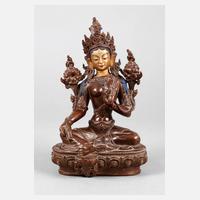 Bronzeplastik Grüne Tara111