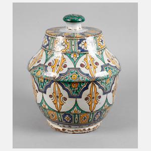 Majolika Deckelgefäß