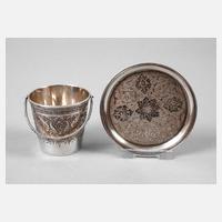 Silber Miniatureimer und Teller Persien111