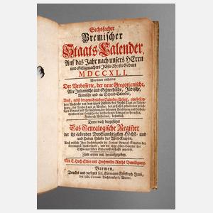 Sechsfacher Bremischer Staats-Calender 1741
