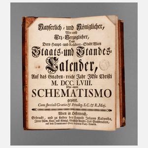Staats- und Standes-Kalender Wien 1758
