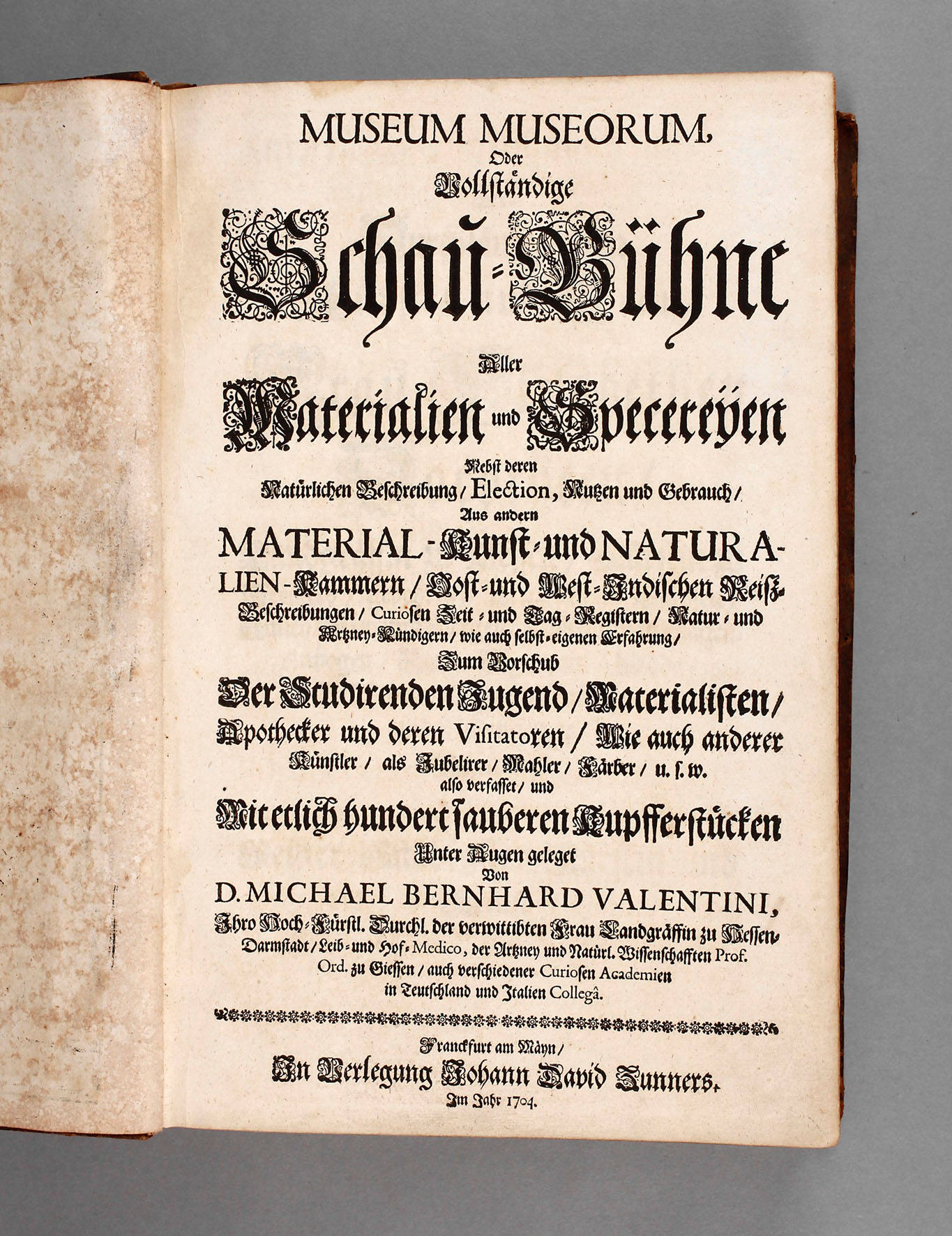 Valentinis Museum Museorum 1704