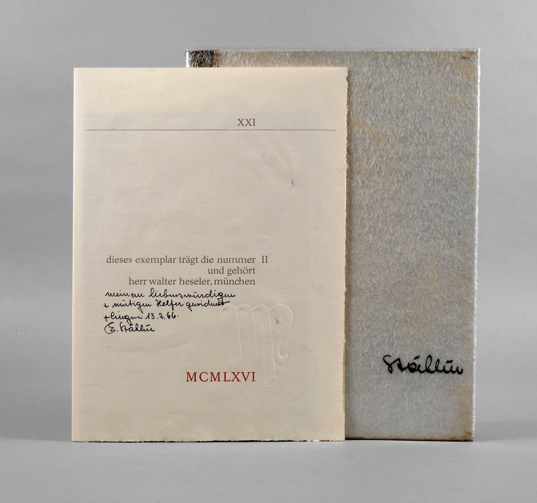 Dedikation an Erwin Stählin