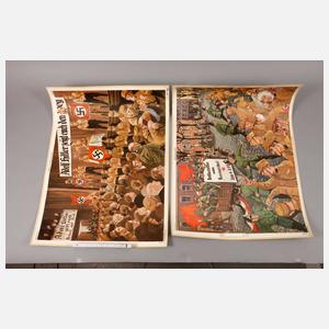 Paar Schulwandbilder