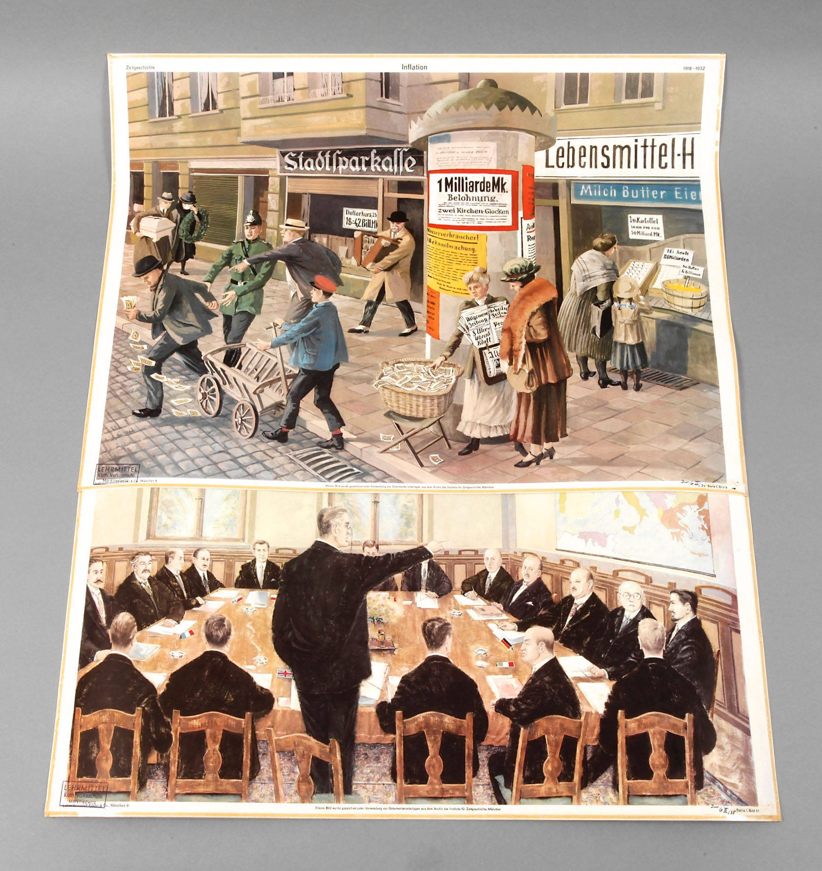 Paar Schulwandbilder