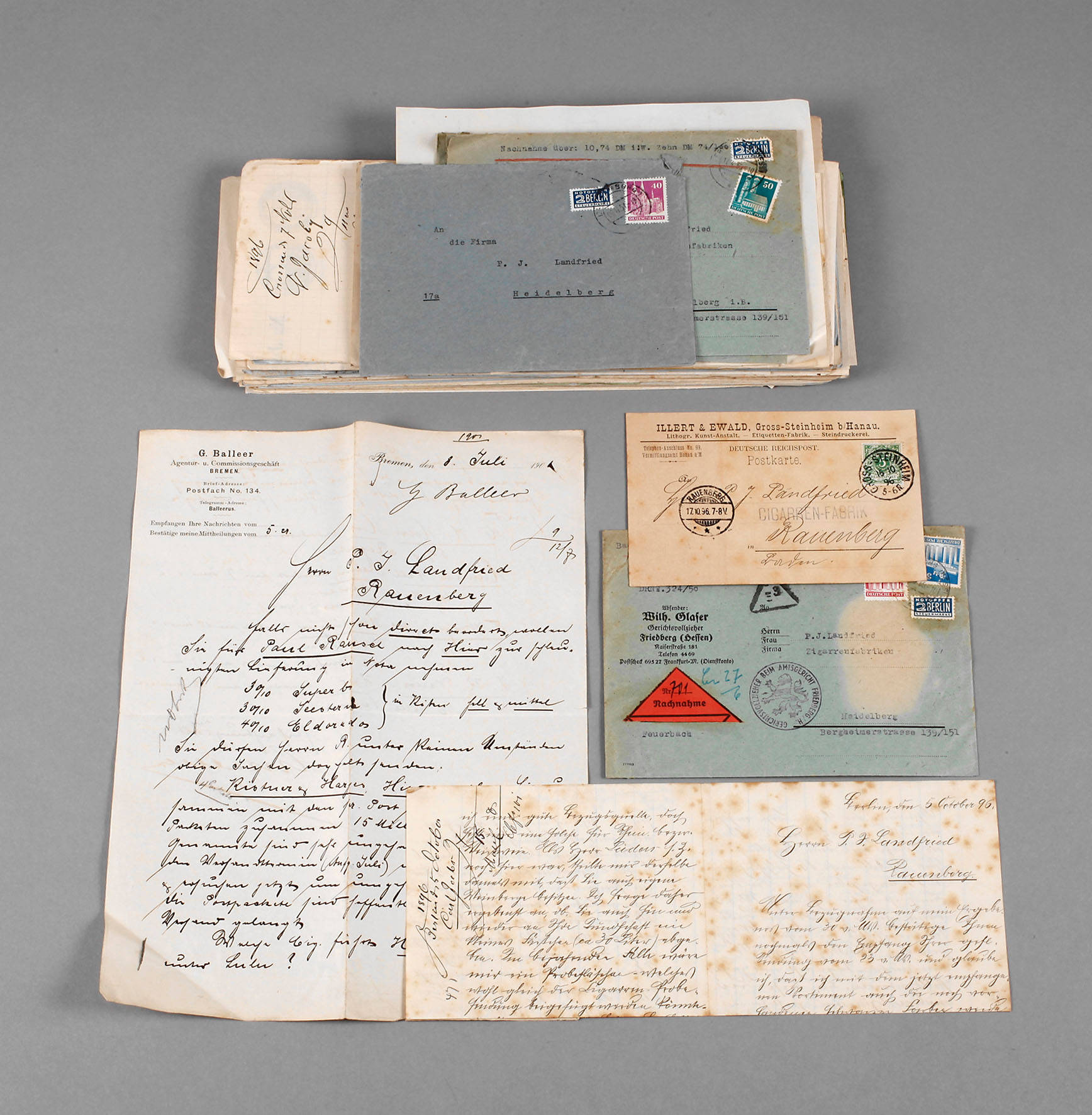 Konvolut Dokumente Firma Landfried in Rauenberg