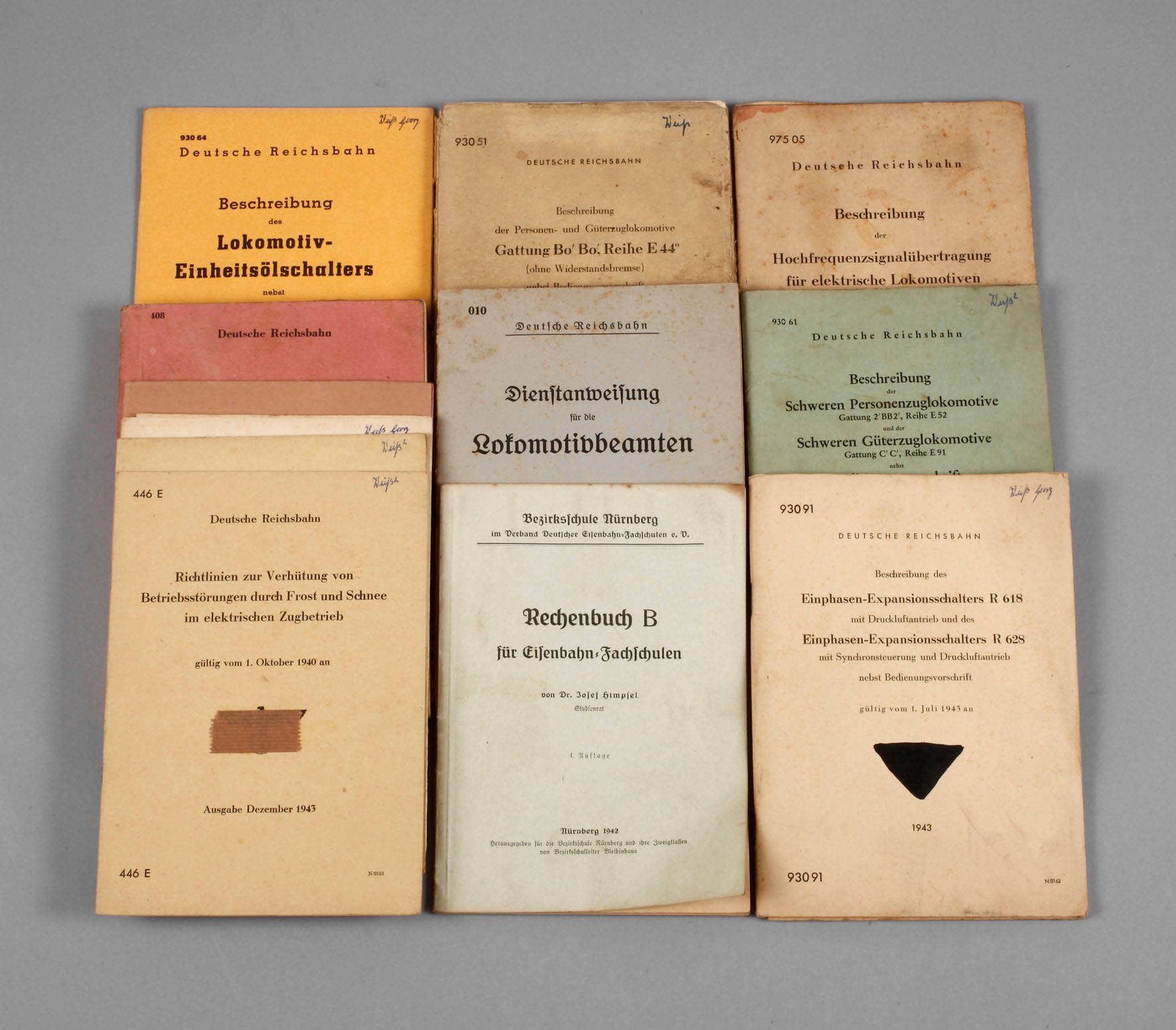 Konvolut Beschreibungen und Richtlinien der Reichsbahn 3. Reich