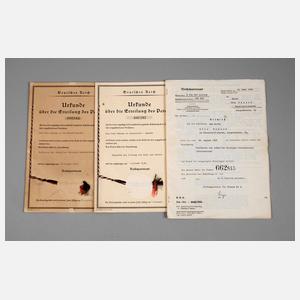 Konvolut Patentdokumente 3. Reich