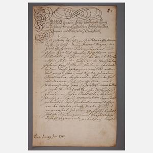 Amtliches Schreiben Dresden 1752