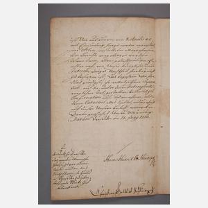 Amtliches Schreiben Dresden 1752