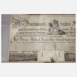 Urkunde des Hofgärtners zu Hildburghausen