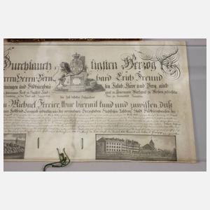 Urkunde des Hofgärtners zu Hildburghausen