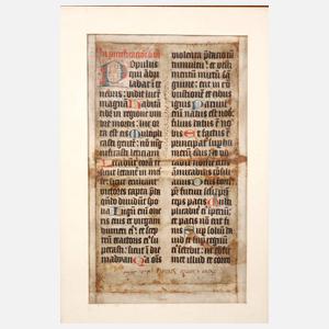 Zwei Pergamentblätter mit biblischen Texten