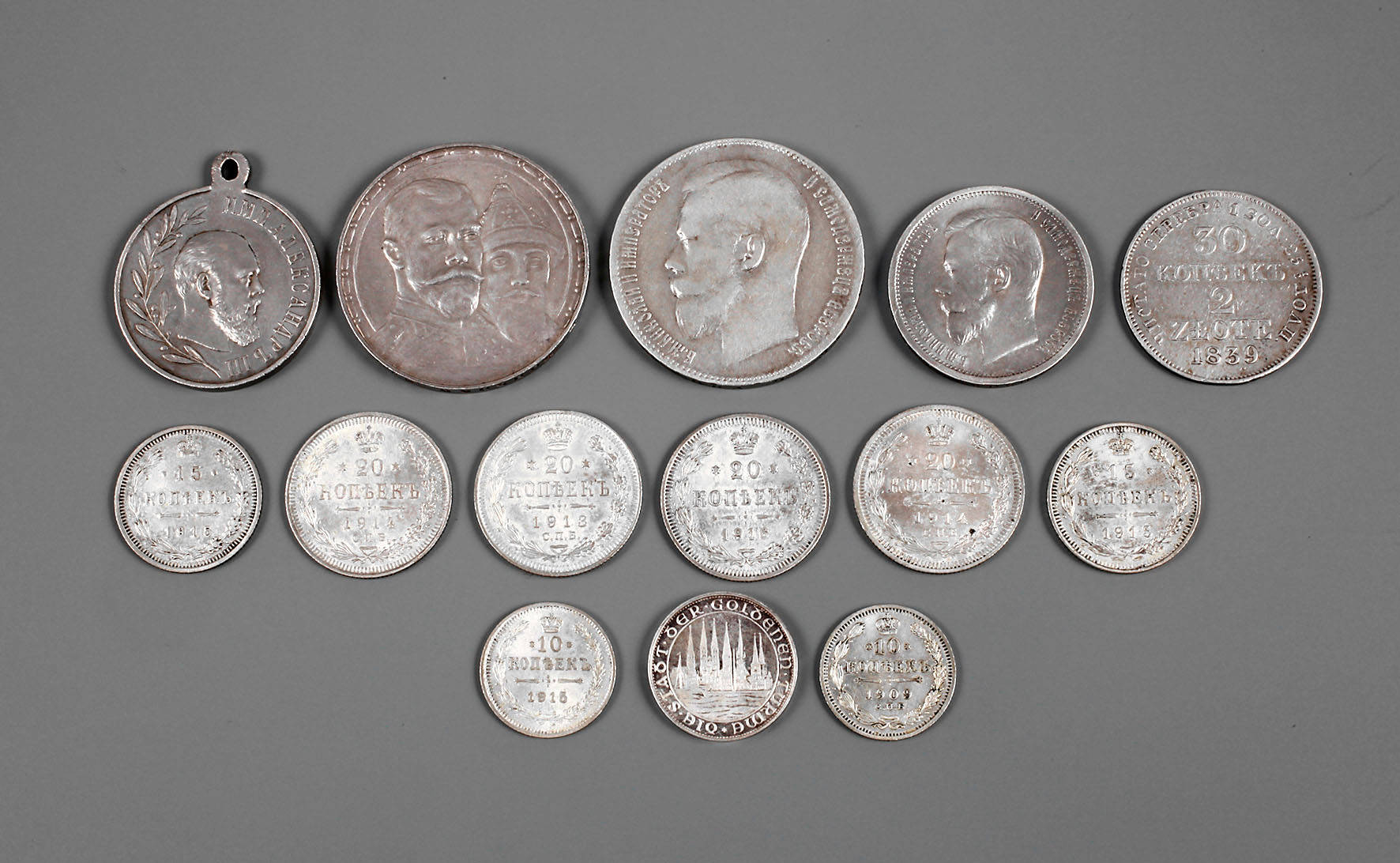 Konvolut Silbermünzen Russland