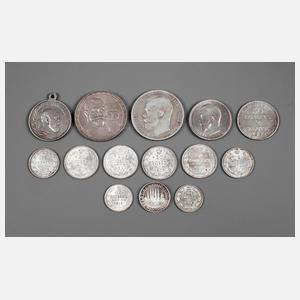 Konvolut Silbermünzen Russland