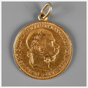 10 Kronen Österreich gehenkelt