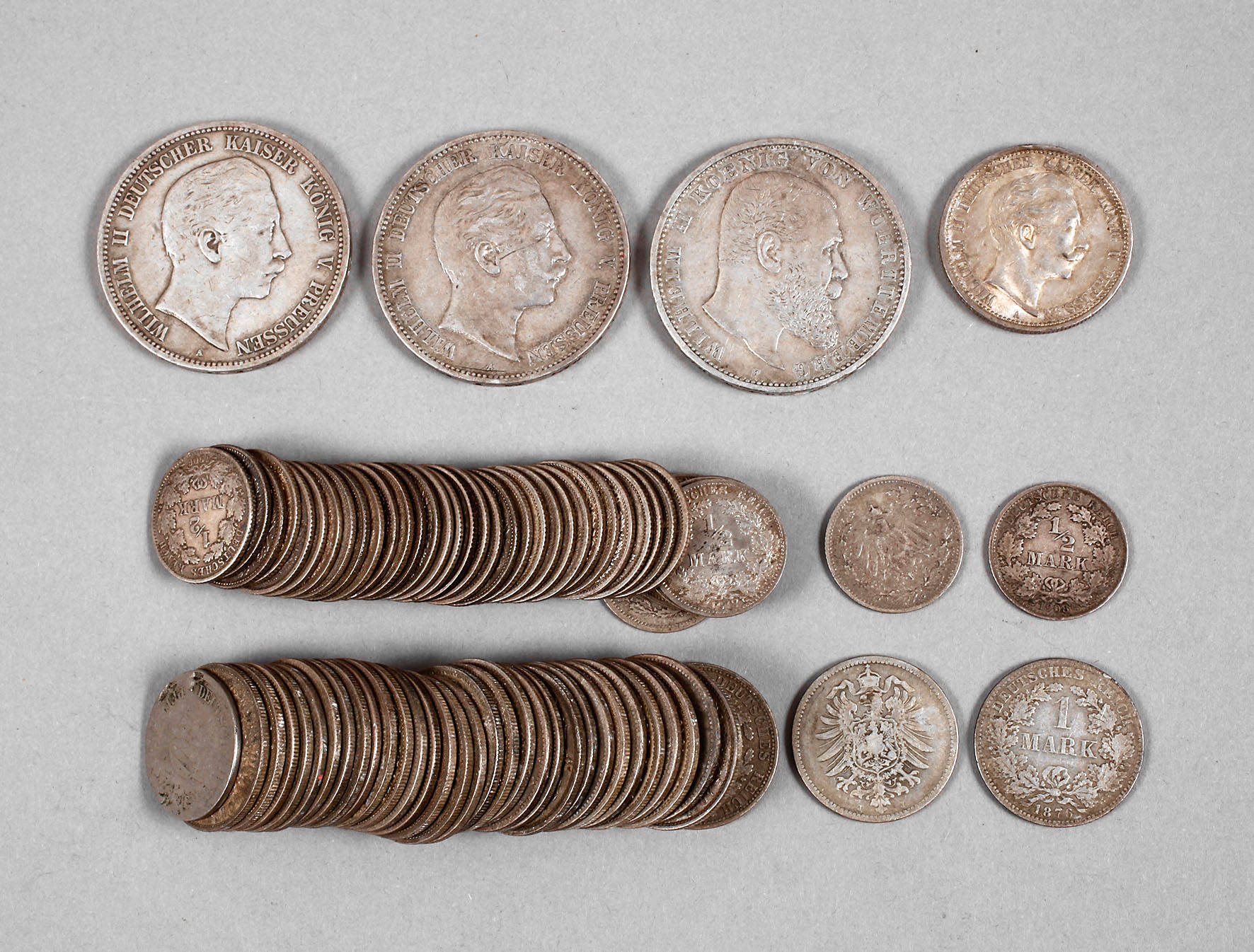 Konvolut Silbermünzen Kaiserreich