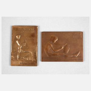 Paar Ausstellungsmedaillen Saragossa und Mailand