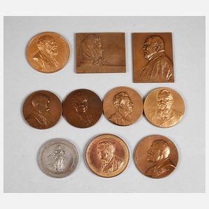 Konvolut Medaillen auf Künstler und Schriftsteller