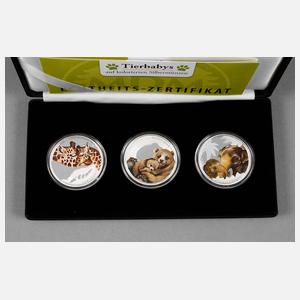 Farbmünzenset Tierbabys Tuvalu 2014