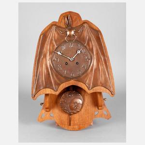 Jugendstiluhr Fledermaus