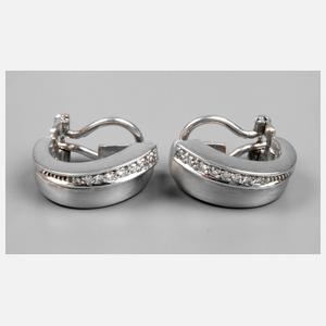 Paar Ohrclips mit Diamantbesatz