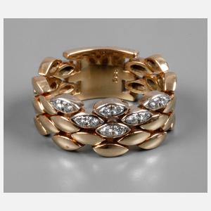 Beweglicher Goldring mit Brillanten