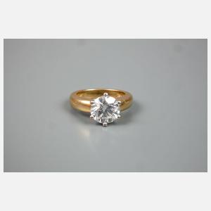 Solitärring mit Brillant von 3,2 ct + Expertise