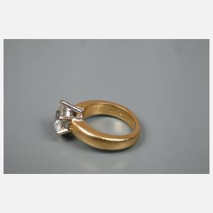 Solitärring mit Brillant von 3,2 ct + Expertise