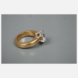 Solitärring mit Brillant von 3,2 ct + Expertise